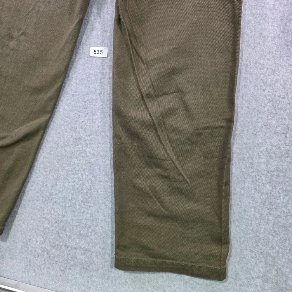 H&M Divided Womens Olive Green High Waisted Wide Leg Utility Carpentef Pants Sz0